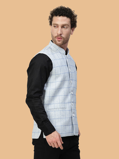 Vastraa Fusion Men's Traditional Woolen Nehru Jacket Modi Waistcoat