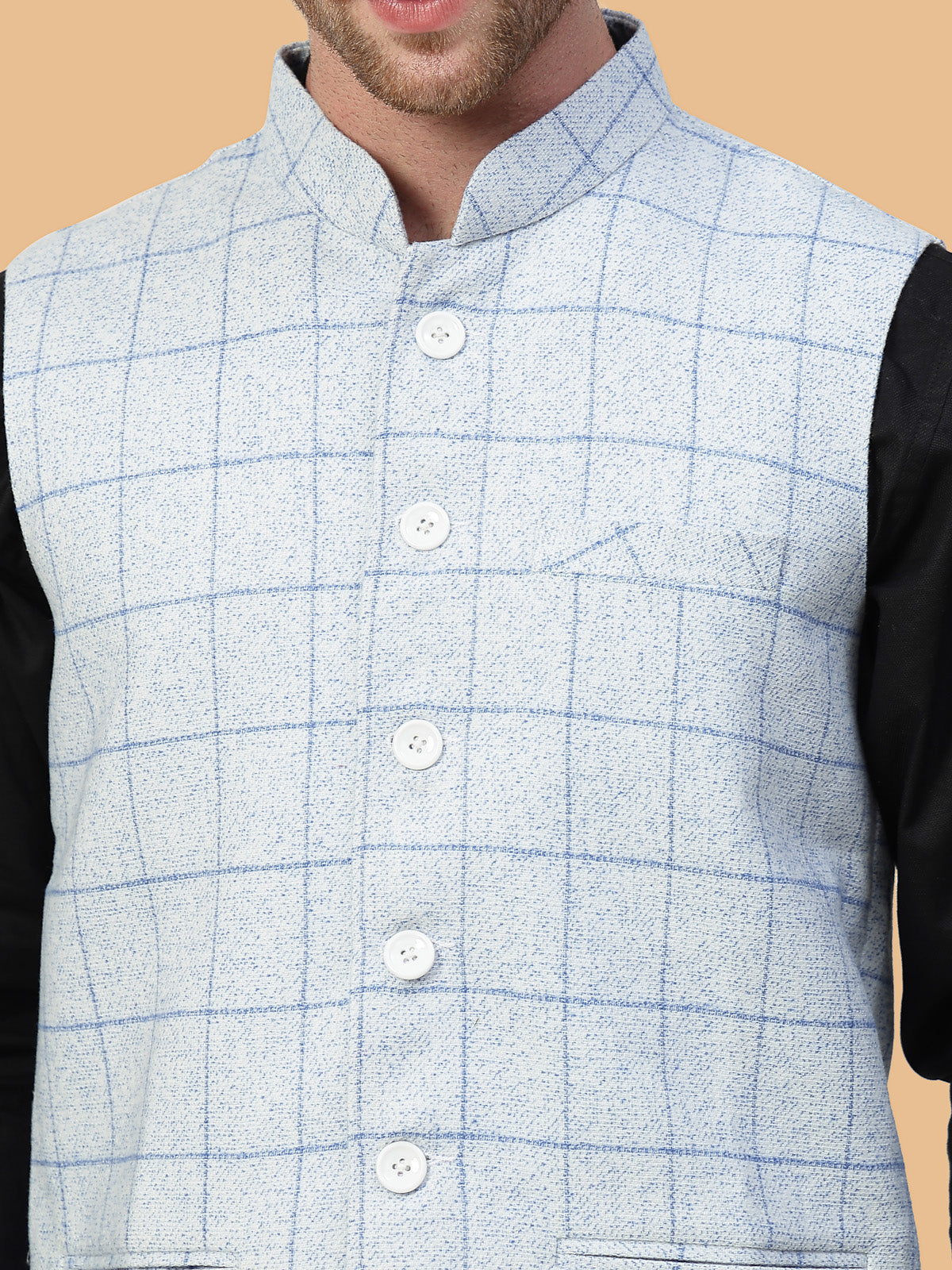 Vastraa Fusion Men's Traditional Woolen Nehru Jacket Modi Waistcoat