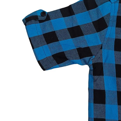Vastraa Fusion Kid's Pure Cotton Check Shirt Spread Collar, Full Sleeves, Button Shirt Casual Wear for kid's