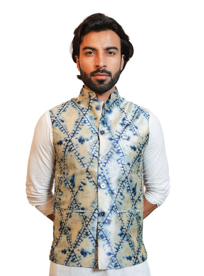 Men's Digital Printed - Mango Silk Nehru Jacket Ladies Modi Jacket / Waistcoat