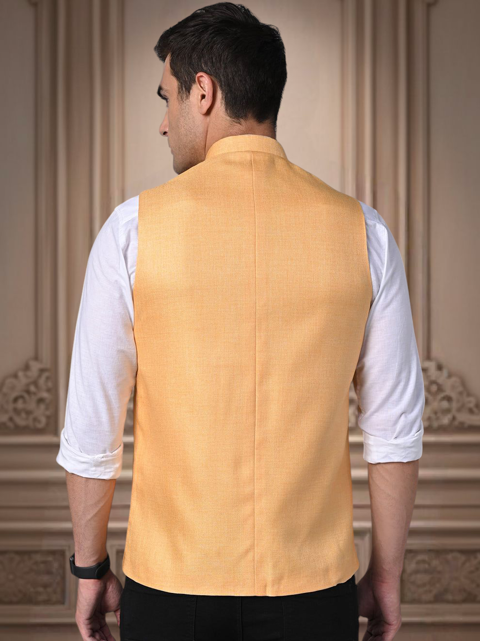 Vastraa Fusion Men's Indian Traditional Cotton Nehru Jacket/Waistcoat