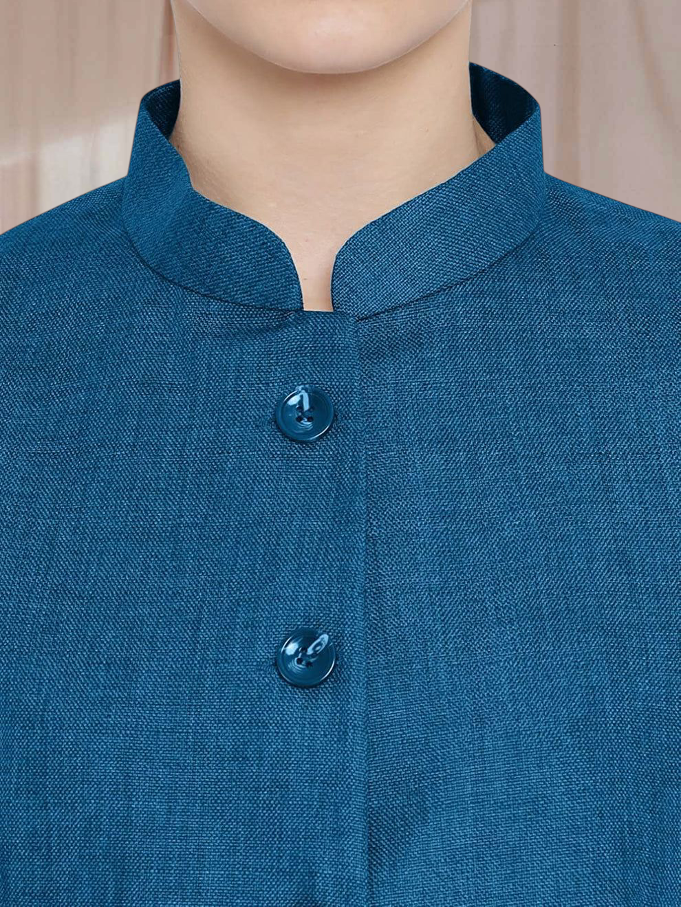 Vastraa Fusion Ladies Modi Jacket / Waistcoat - Plain Solid Colurs - Cotton Mix Nehru Jacket