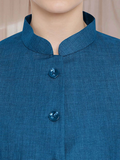 Vastraa Fusion Ladies Modi Jacket / Waistcoat - Plain Solid Colurs - Cotton Mix Nehru Jacket