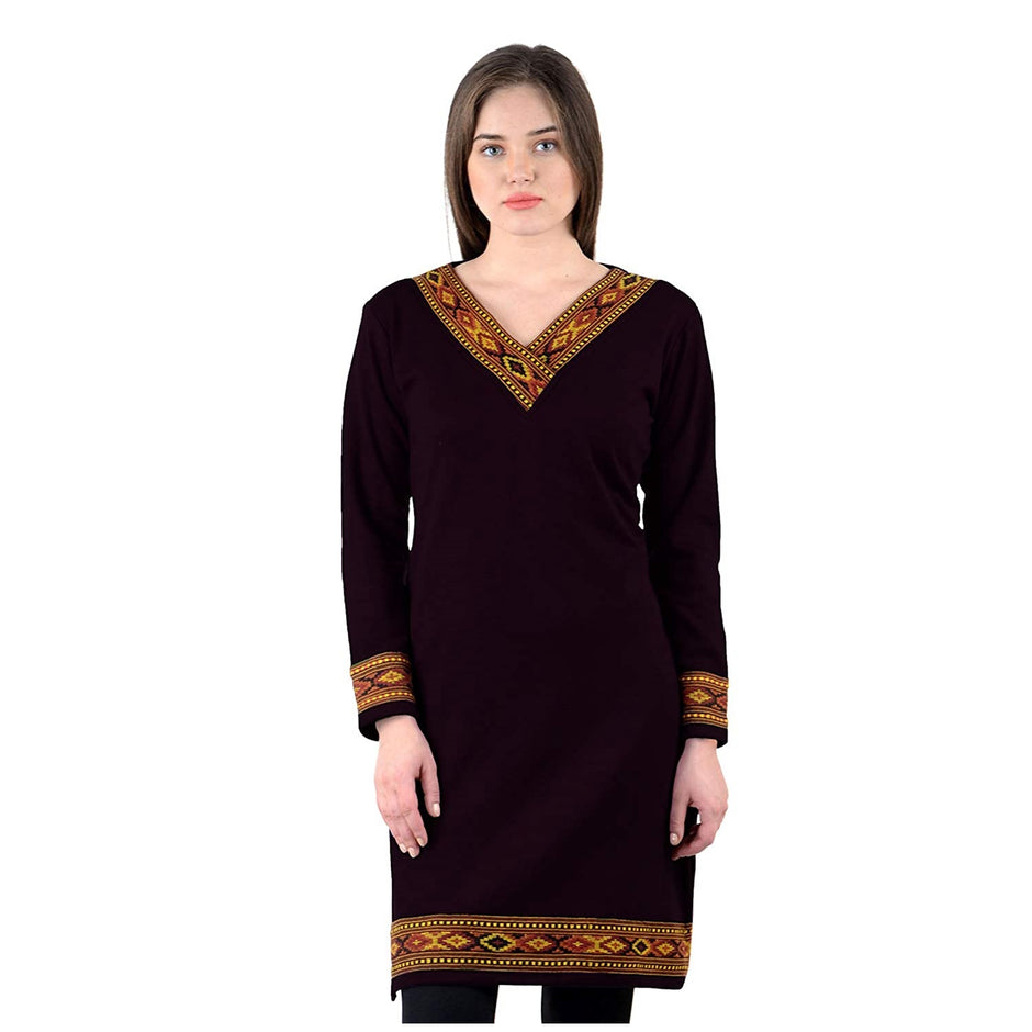 Vastraa Fusion Women's Pure Cotton Solid Button Kurti