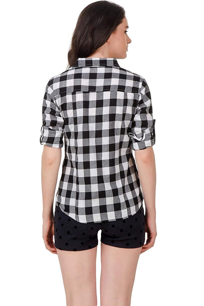 Vastraa Fusion Women's Cotton Checkered Shirt