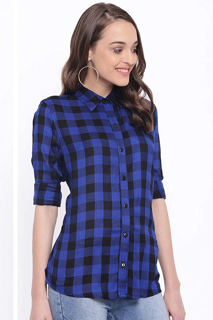 Vastraa Fusion Women's Cotton Checkered Shirt