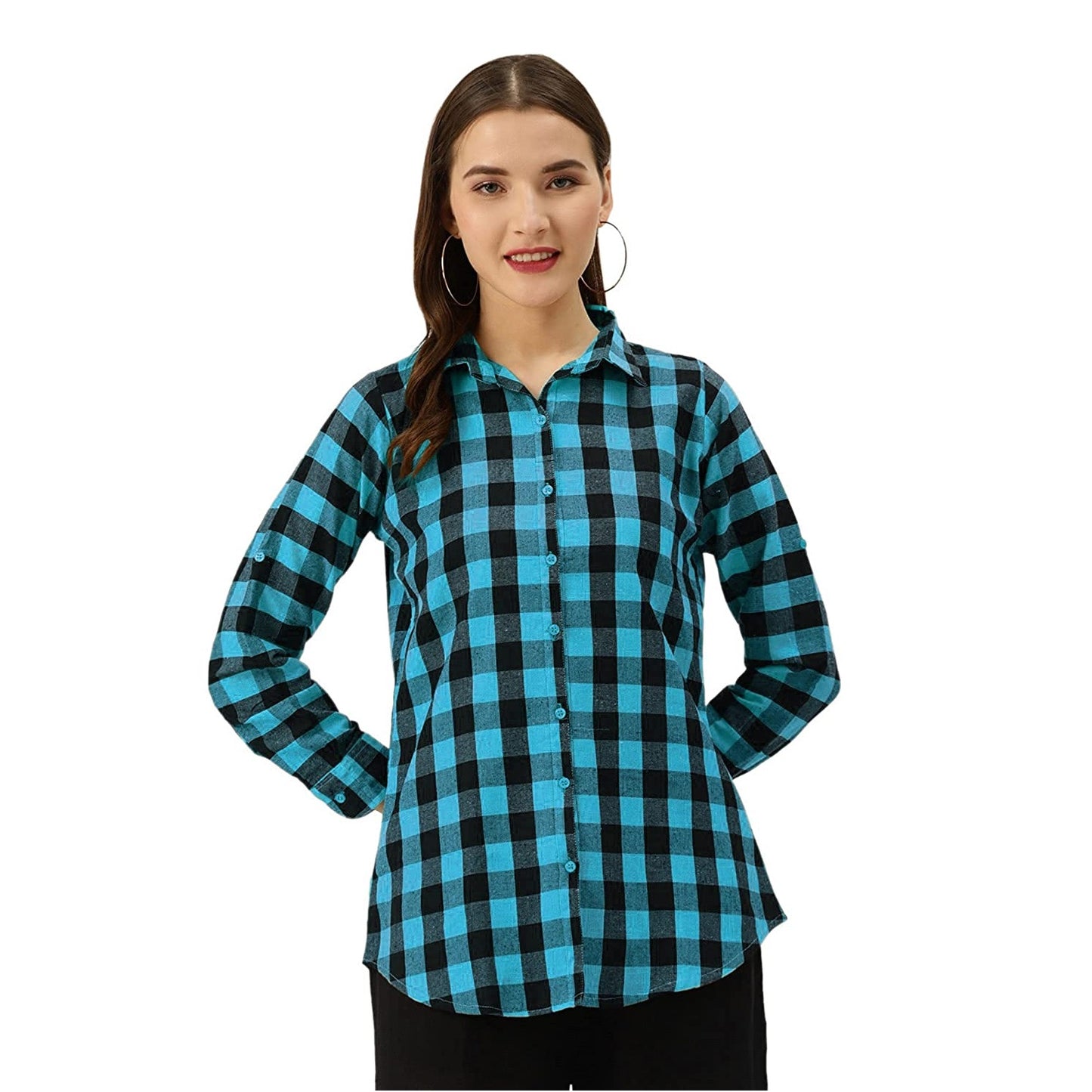 \Vastraa Fusion Women's Cotton Checkered Shirt