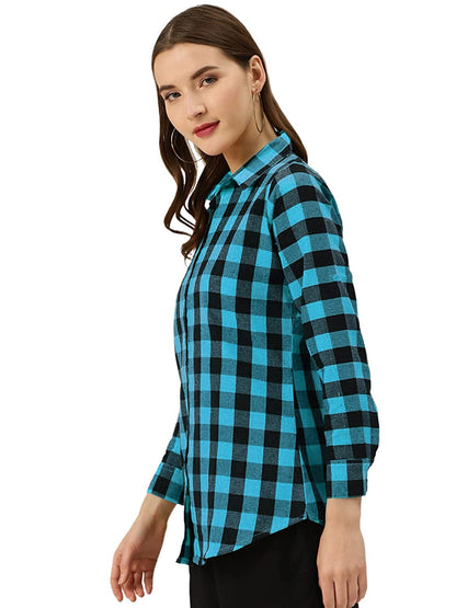 \Vastraa Fusion Women's Cotton Checkered Shirt