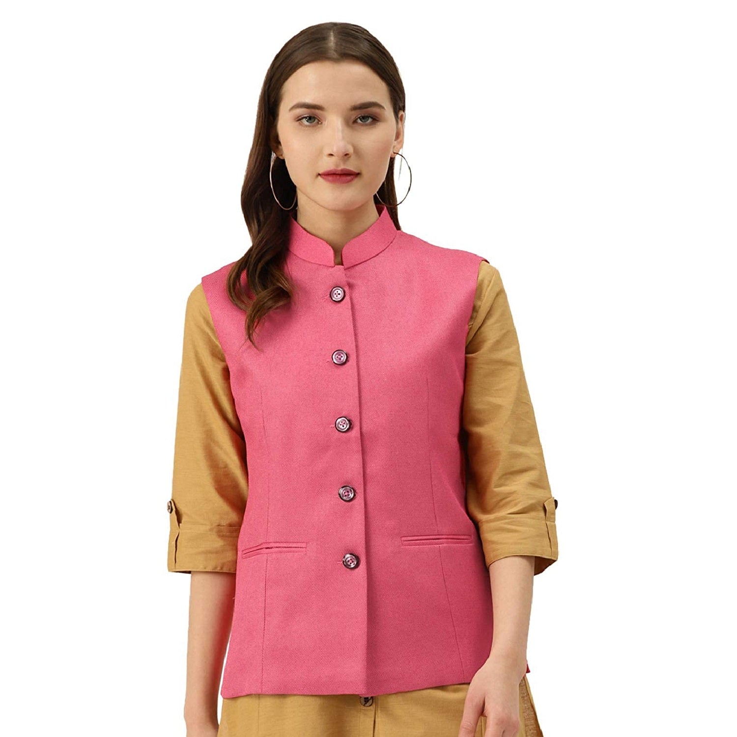 Blue Cotton Ikkat Open Front Women Jacket | K0111 – Priyadarshini Handloom