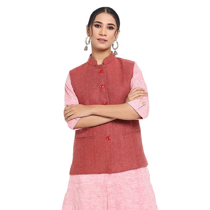 Vastraa Fusion Ladies Modi Jacket / Waistcoat - Plain Solid Colors - Woolen Jacket