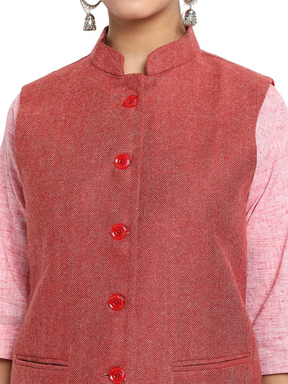 Vastraa Fusion Ladies Modi Jacket / Waistcoat - Plain Solid Colors - Woolen Jacket