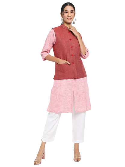 Vastraa Fusion Ladies Modi Jacket / Waistcoat - Plain Solid Colors - Woolen Jacket