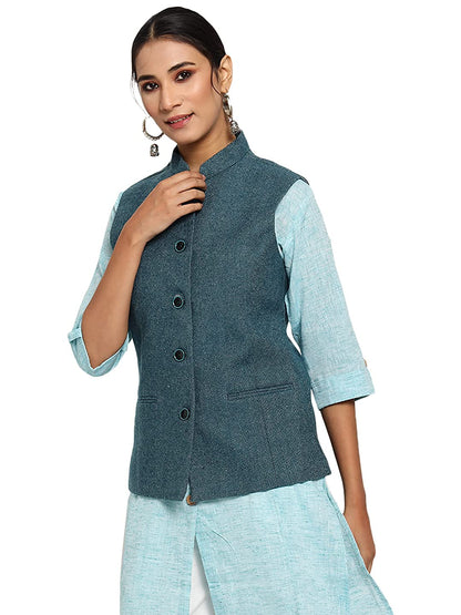 Vastraa Fusion Ladies Modi Jacket / Waistcoat - Plain Solid Colors - Woolen Jacket