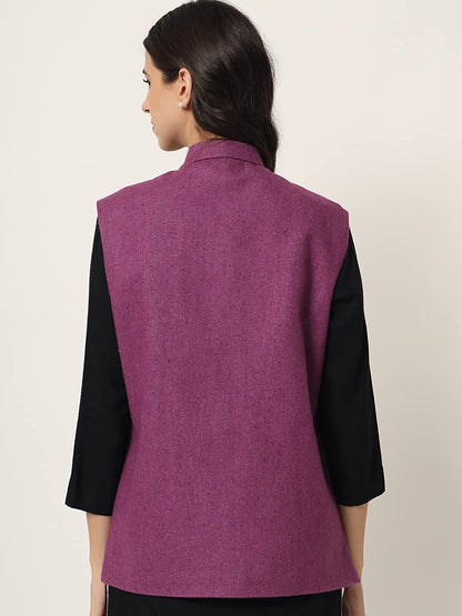 Vastraa Fusion Ladies Modi Jacket / Waistcoat - Plain Solid Colors - Woolen Jacket