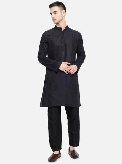 Vastraa Fusion Men's Solid Cotton Solid Kurta