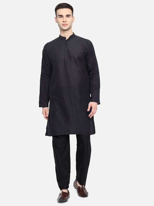 Vastraa Fusion Men's Solid Cotton Solid Kurta