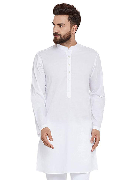 Vastraa Fusion Men's Solid Cotton Solid Kurta