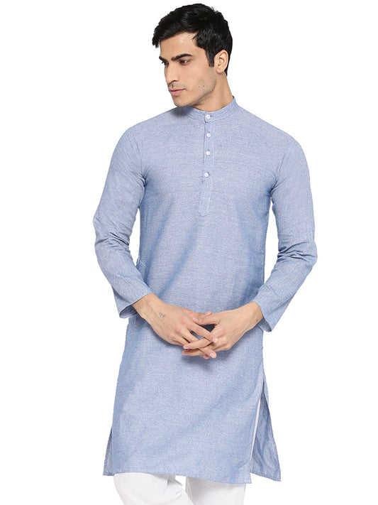 Vastraa Fusion Men's Solid Cotton Solid Kurta