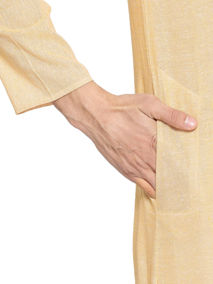 Vastraa Fusion Men's Solid Cotton Solid Kurta