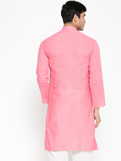 Vastraa Fusion Men's Solid Cotton Solid Kurt