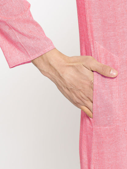 Vastraa Fusion Men's Solid Cotton Solid Kurt