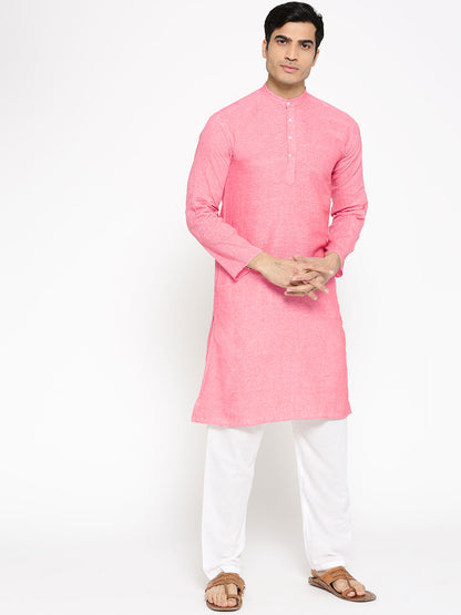 Vastraa Fusion Men's Solid Cotton Solid Kurt