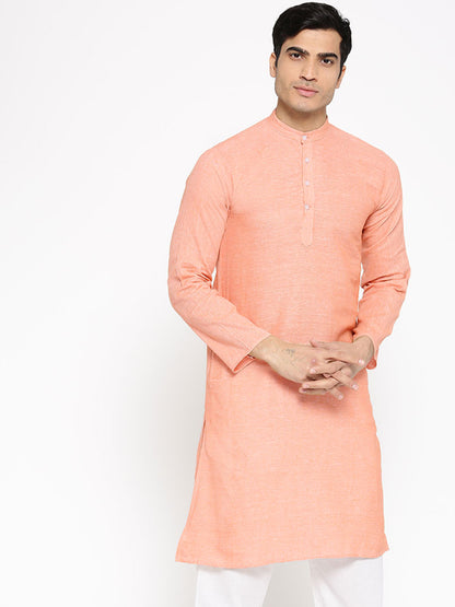 Vastraa Fusion Men's Solid Cotton Solid Kurt