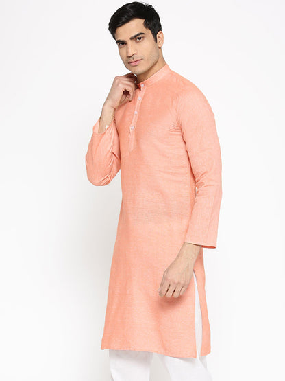 Vastraa Fusion Men's Solid Cotton Solid Kurt