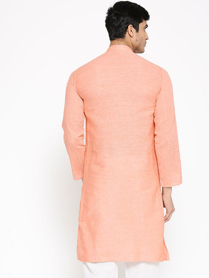 Vastraa Fusion Men's Solid Cotton Solid Kurt