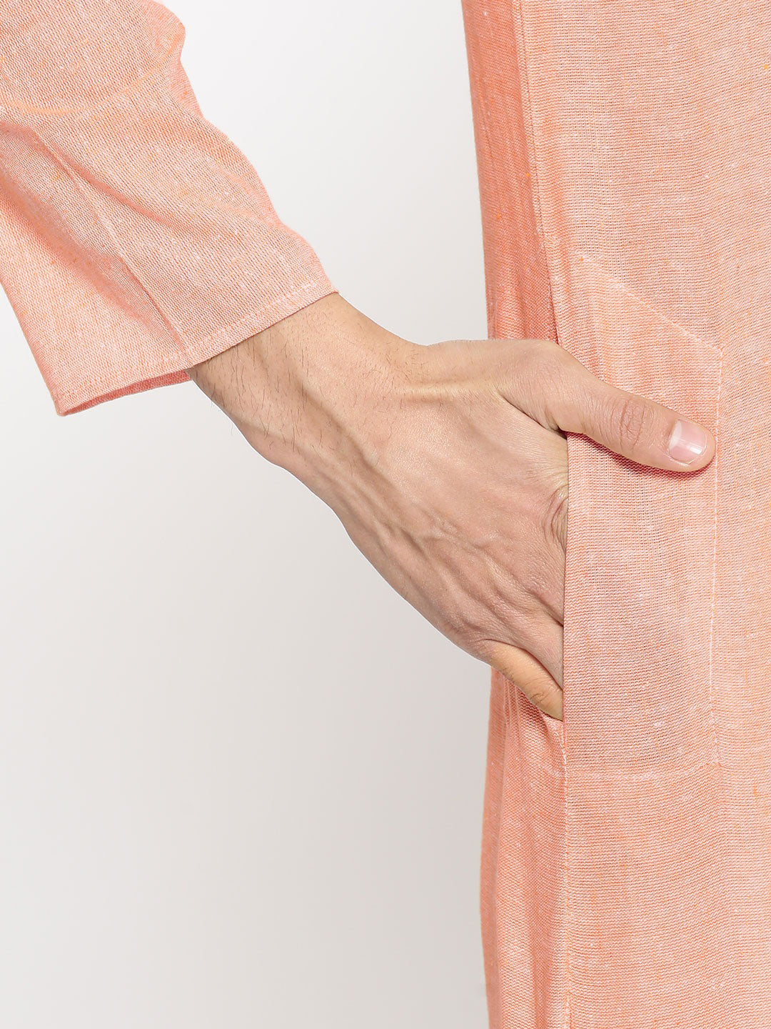 Vastraa Fusion Men's Solid Cotton Solid Kurt