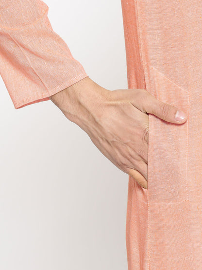 Vastraa Fusion Men's Solid Cotton Solid Kurt