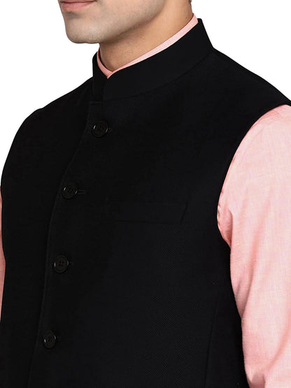 Vatsraa Fusion Modi Jacket Waistcoat Solid Pattern Woolen Nehru Jacket