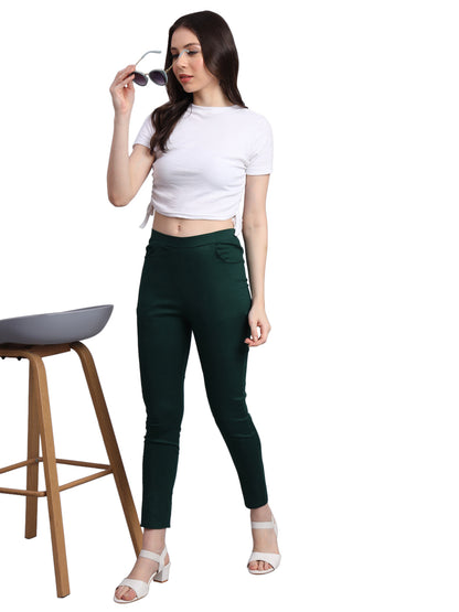 Vastraa Fusion Glamarours Cotton Stretchable Casual Cigarette Lycra Pants for Ladies/Women