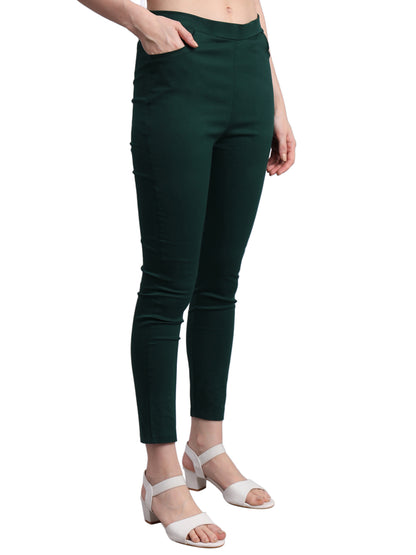 Vastraa Fusion Glamarours Cotton Stretchable Casual Cigarette Lycra Pants for Ladies/Women