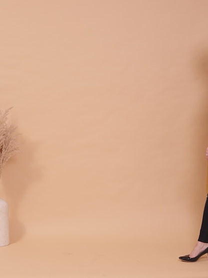 Vastraa Fusion Women's Traditional Woolen V-Neck Solid Kurti